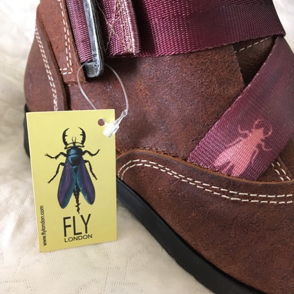 New Fly London Saji Rugged Ankle Boots Brown - Picture 6 of 8